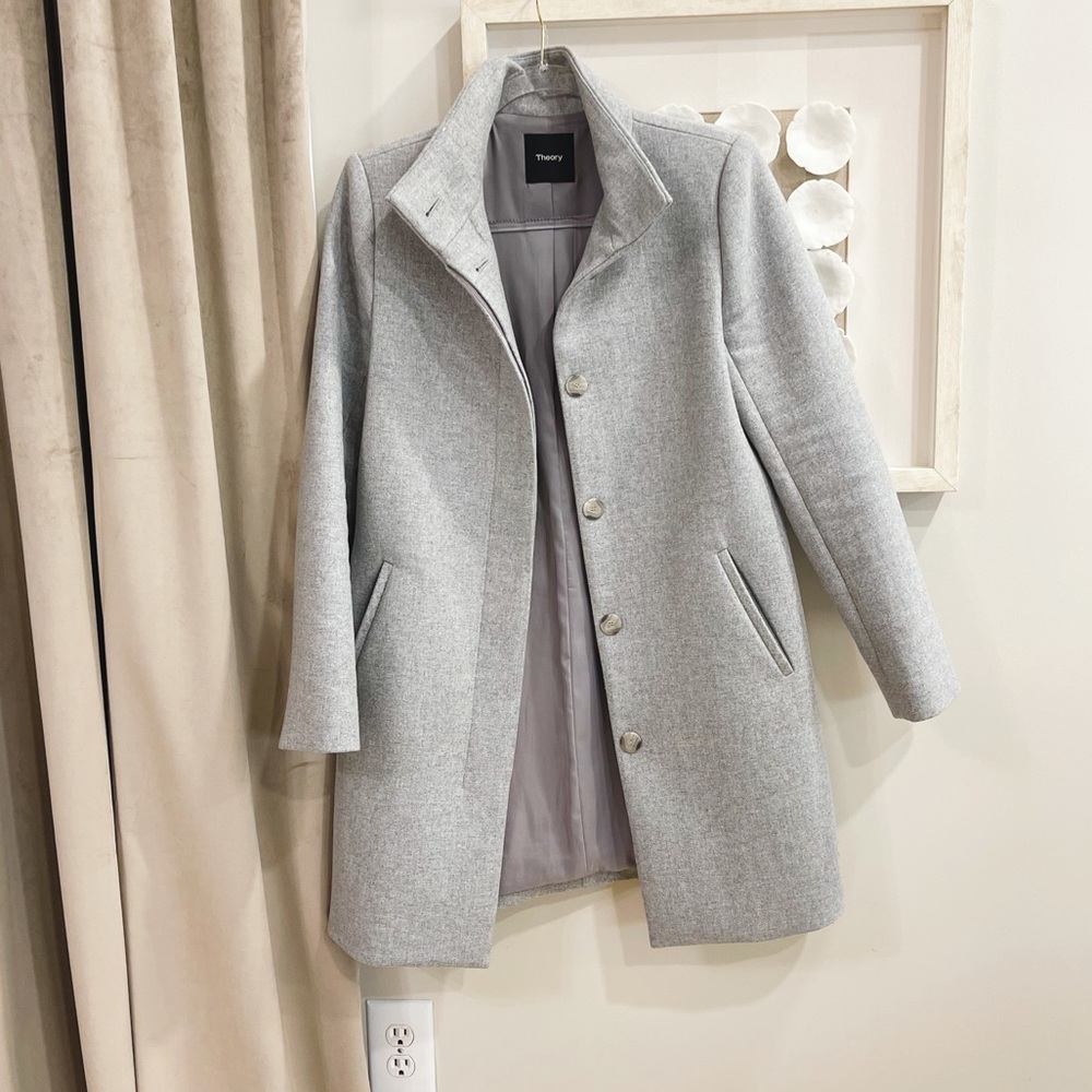 Theory Grey Heather Welles coat